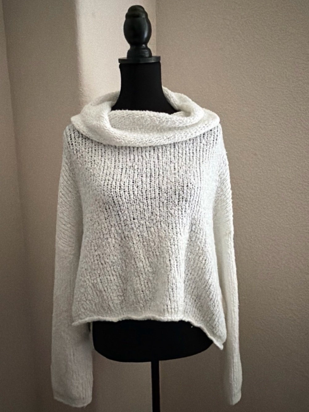 Free People Cream Cozy Cowl Sweater
